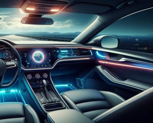 Electrical test interior LED car interior lighting